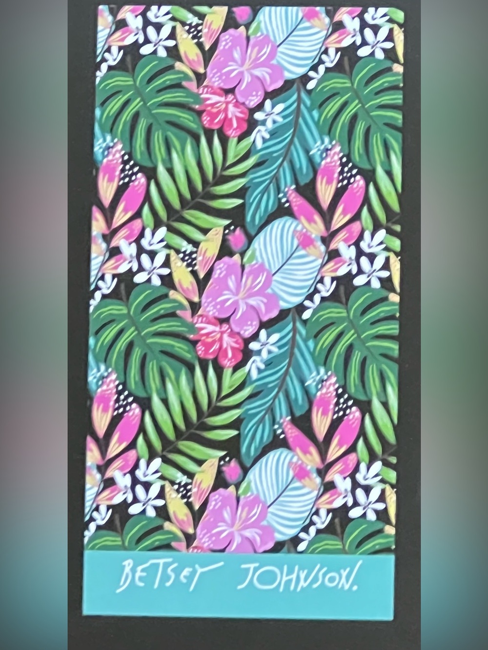 Betsey Johnson Colorful Tropical Foliage Beach Towel